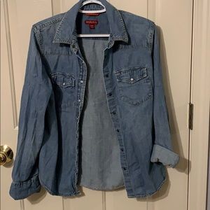Soft jean button up shirt